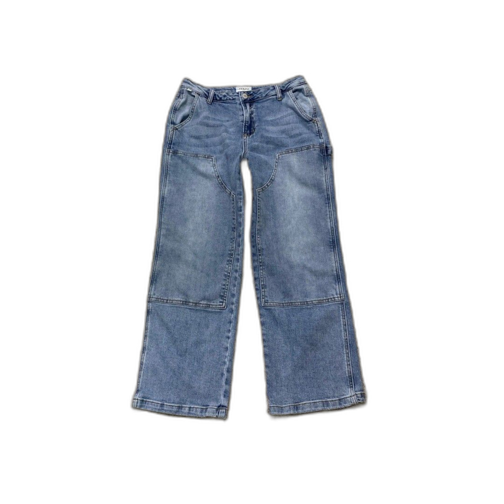 7/28 Ceros Crop Straight Double Knee Workwear Carpenter Utility Jeans